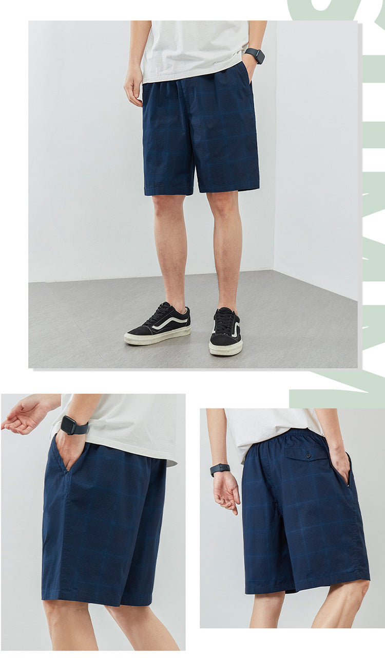 Men's Summer Shorts  Loose Solid Color Casual Cotton Five-point Pants Thin Shorts