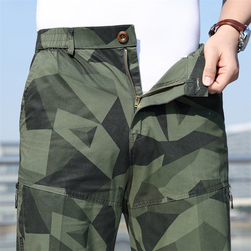 Men's Tooling Shorts Cropped Pants Casual Outdoor Loose Overalls Pants