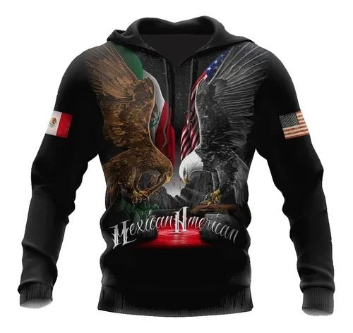 Men's Native American 3D Printing Hooded Coat Sports and Leisure Hoodies