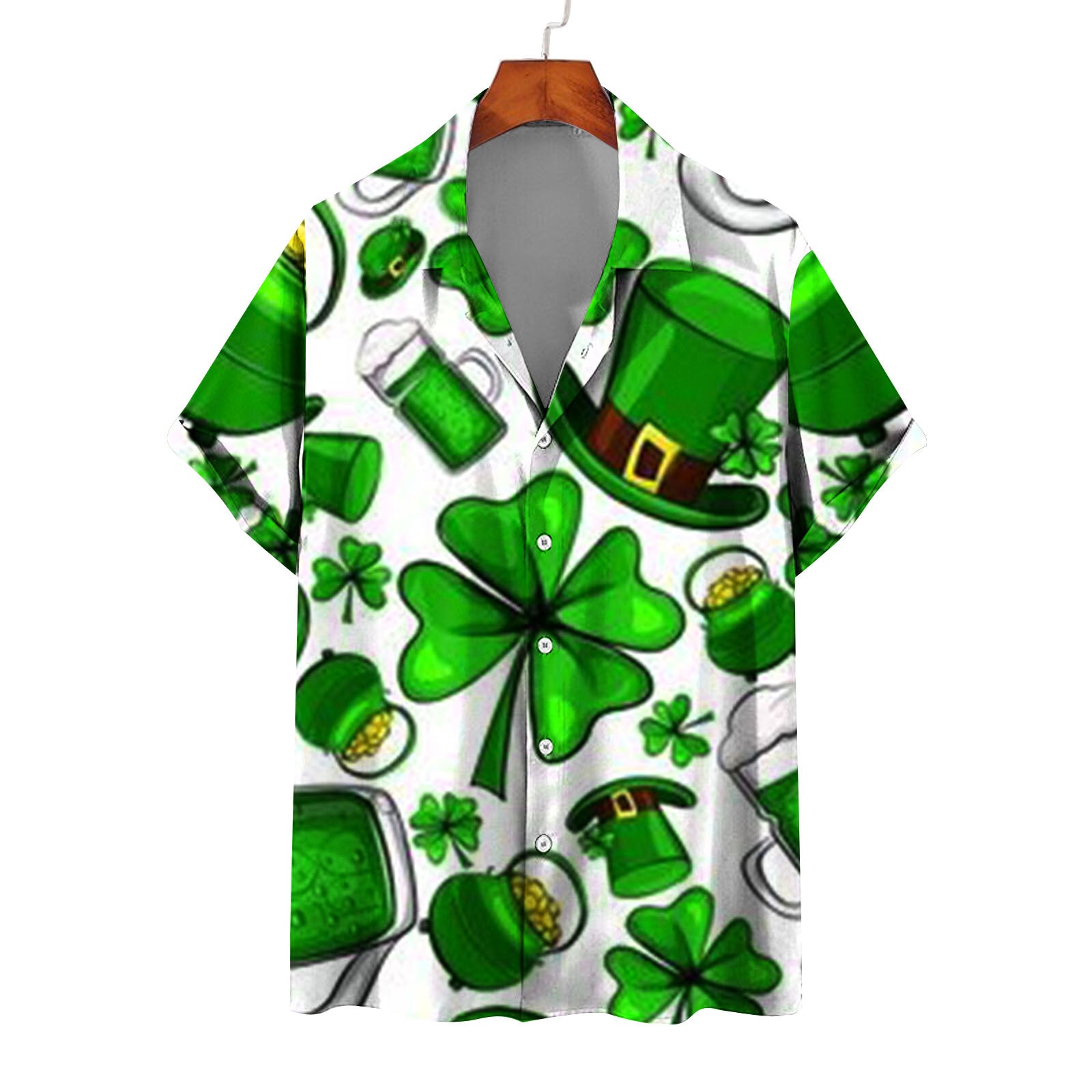 Men's Summer Casual St. Patrick's Day green Short Sleeve