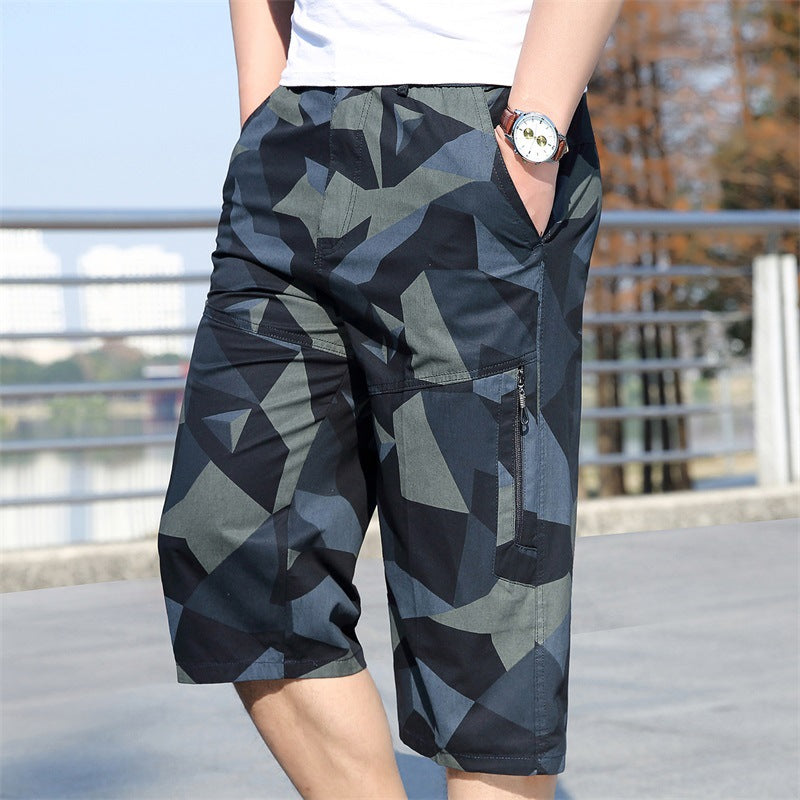 Men's Tooling Shorts Cropped Pants Casual Outdoor Loose Overalls Pants