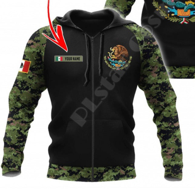 Men's Native American 3D Printing Hooded Coat Sports and Leisure Hoodies