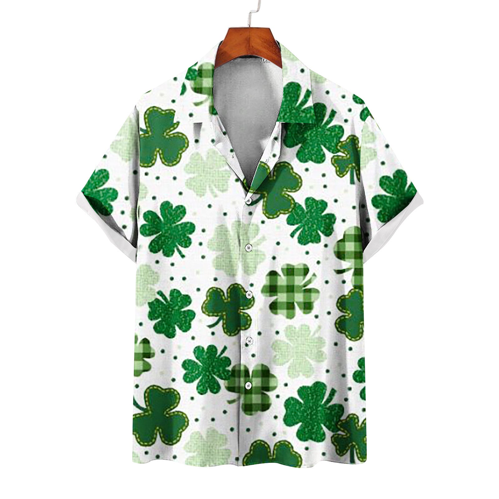 Men's Summer Casual St. Patrick's Day green Short Sleeve