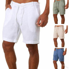 Men's Summer Solid Color Tie Sports Pants Shorts Casual Pants US Size 33-44