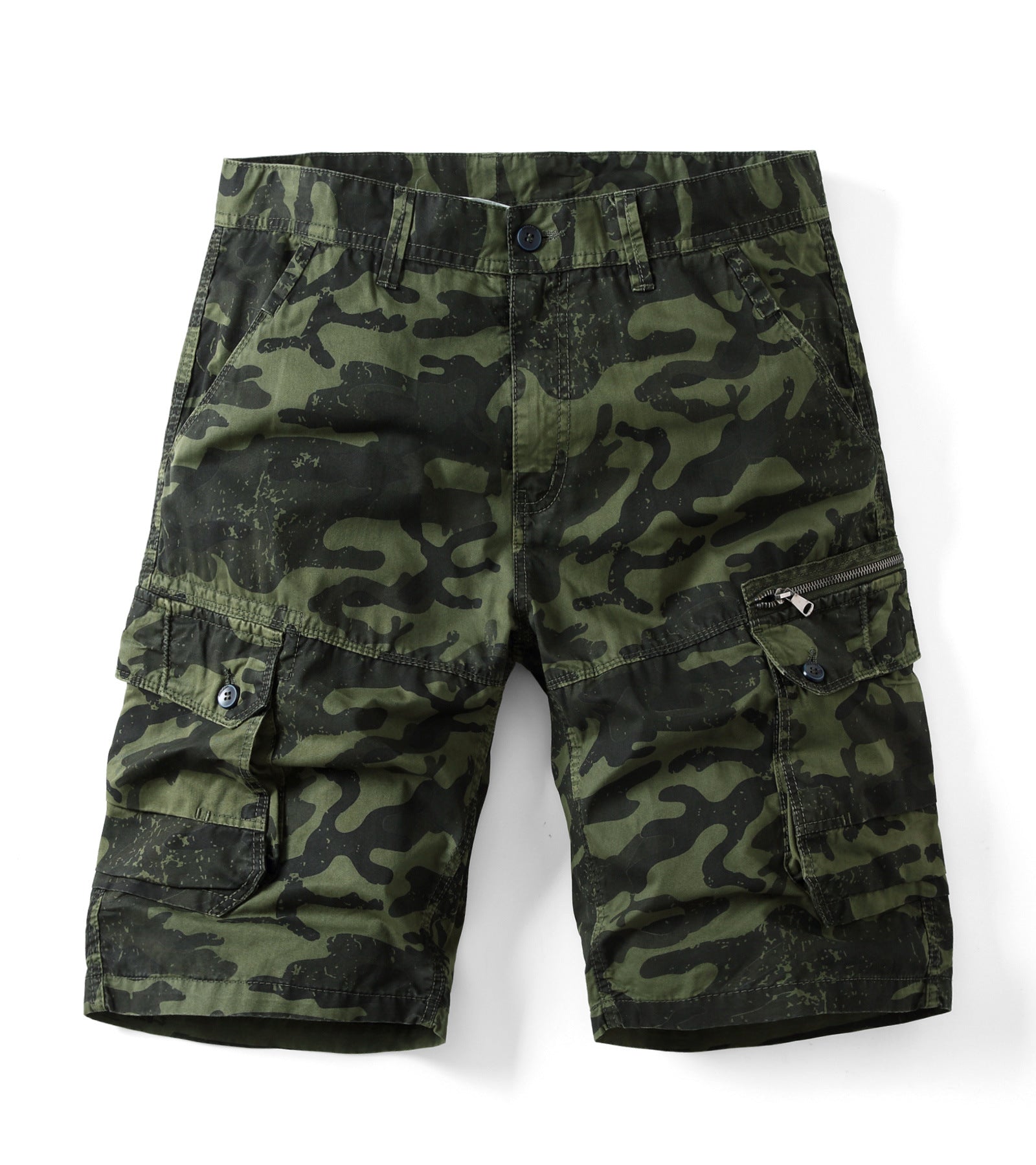 Summer Men's Camouflage Shorts Plus Size US 29-40 Loose Multi-pocket 5-point Pants