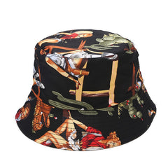 Printed Bucket Hat Reversible Wearing Sun Visor Foldable Hat