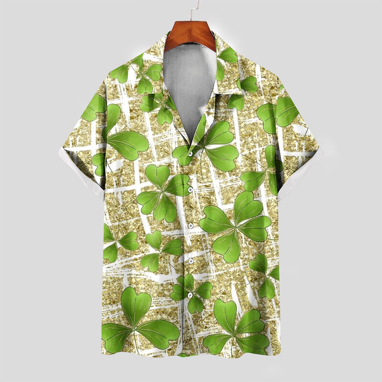 Men's Summer Casual St. Patrick's Day green Short Sleeve