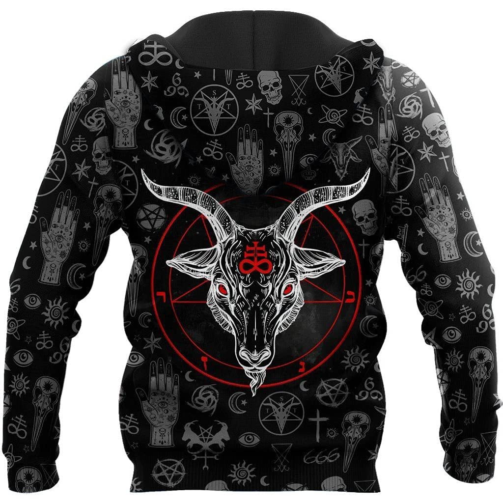 Men's 3D Printed Evil Ram Pattern Hoodies