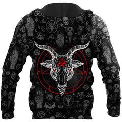 Men's 3D Printed Evil Ram Pattern Hoodies