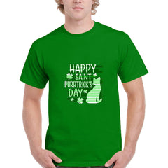 Men's St Patrick's Day Green Printing Short Sleeve Crew Neck T-shirt Top