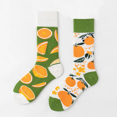 Contrasting Yin and Yang Socks Cute Japanese Socks Cartoon Personality Ab Couple Socks