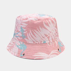 Flamingo Print Bucket Hat Reversible Sun Visor Foldable Hat