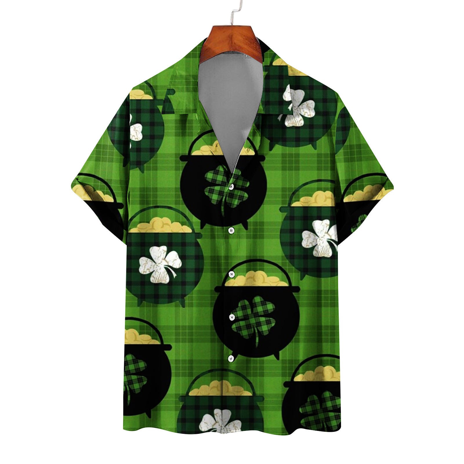 Men's Summer Casual St. Patrick's Day green Short Sleeve