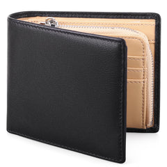 Men's Bifold Multi-Card Coin Clip Large-Capacity Shielded Leather Wallet