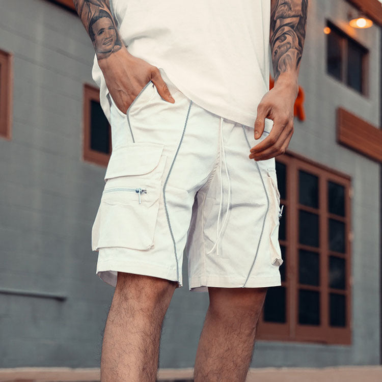 Men's Solid Shorts Sports Pants Casual Five-cent Multi-Pocket Shorts