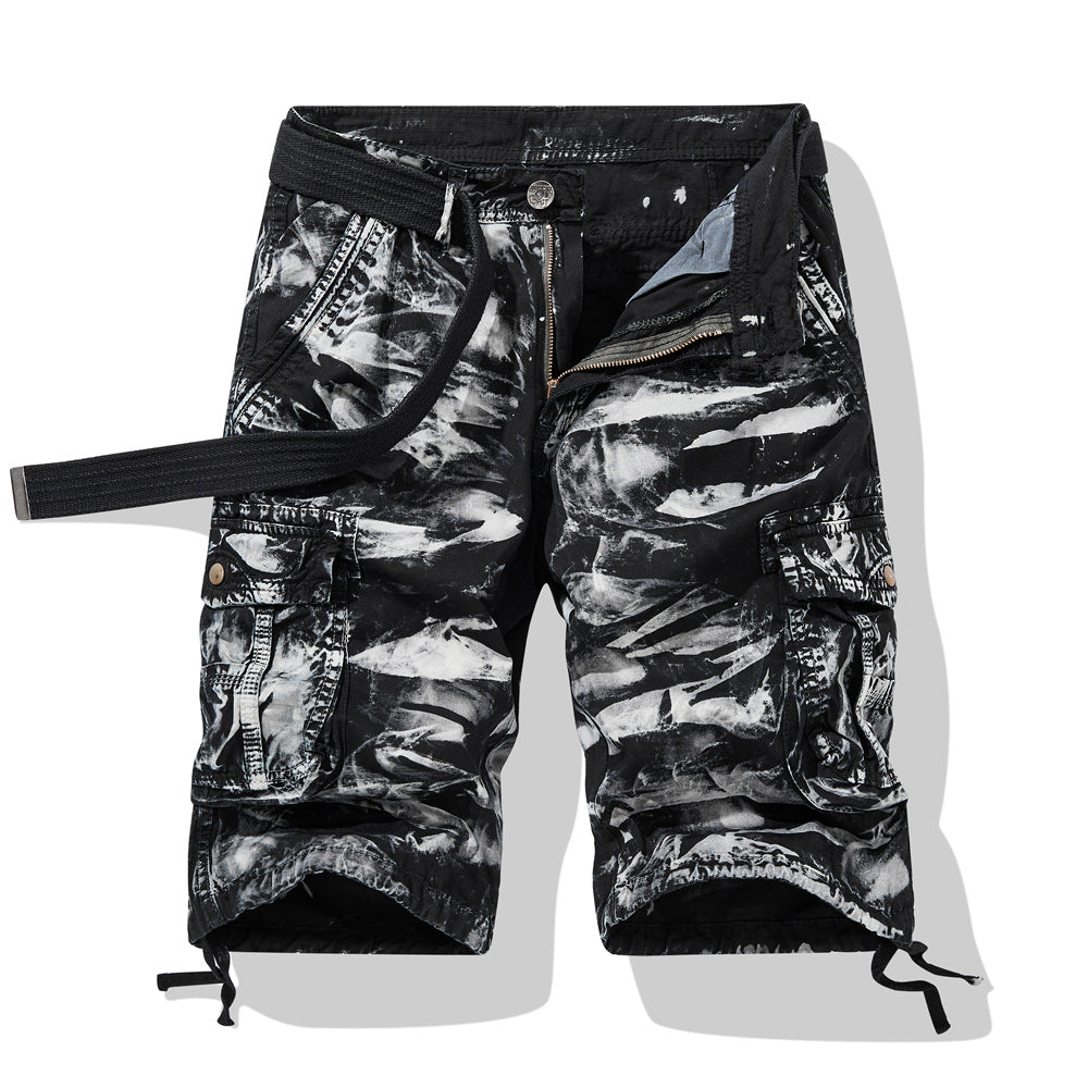 Men's Summer Loose Casual Camouflage Shorts Multi-pocket Men's Five-point Shorts