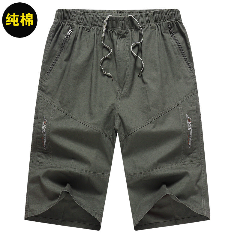 Men's Beach Short Summer Casual Pants Outerwear Loose Pocket Zipper Casual Shorts