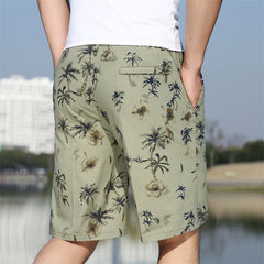 Men's Printed Overalls Shorts Outdoor Casual Five-point Beach Shorts