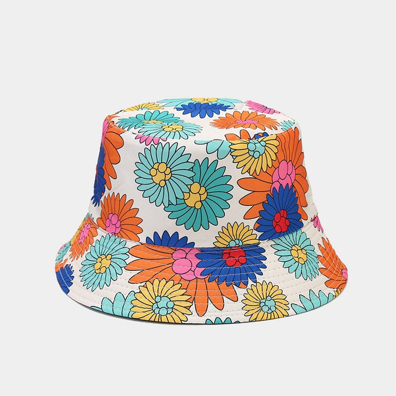 Flower Pattern Fisherman Hat Sun Hat for Outdoor Travel In Spring and Summer