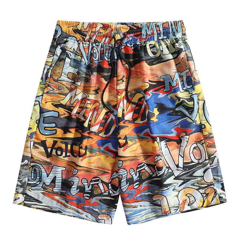 Summer Men's Street Trendy Hawaiian Vacation Casual Printed Shorts