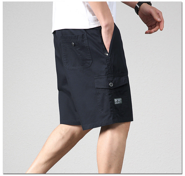 Summer Shorts Men's Cotton Five-point Pants Loose Casual Middle-aged Elderly Shorts