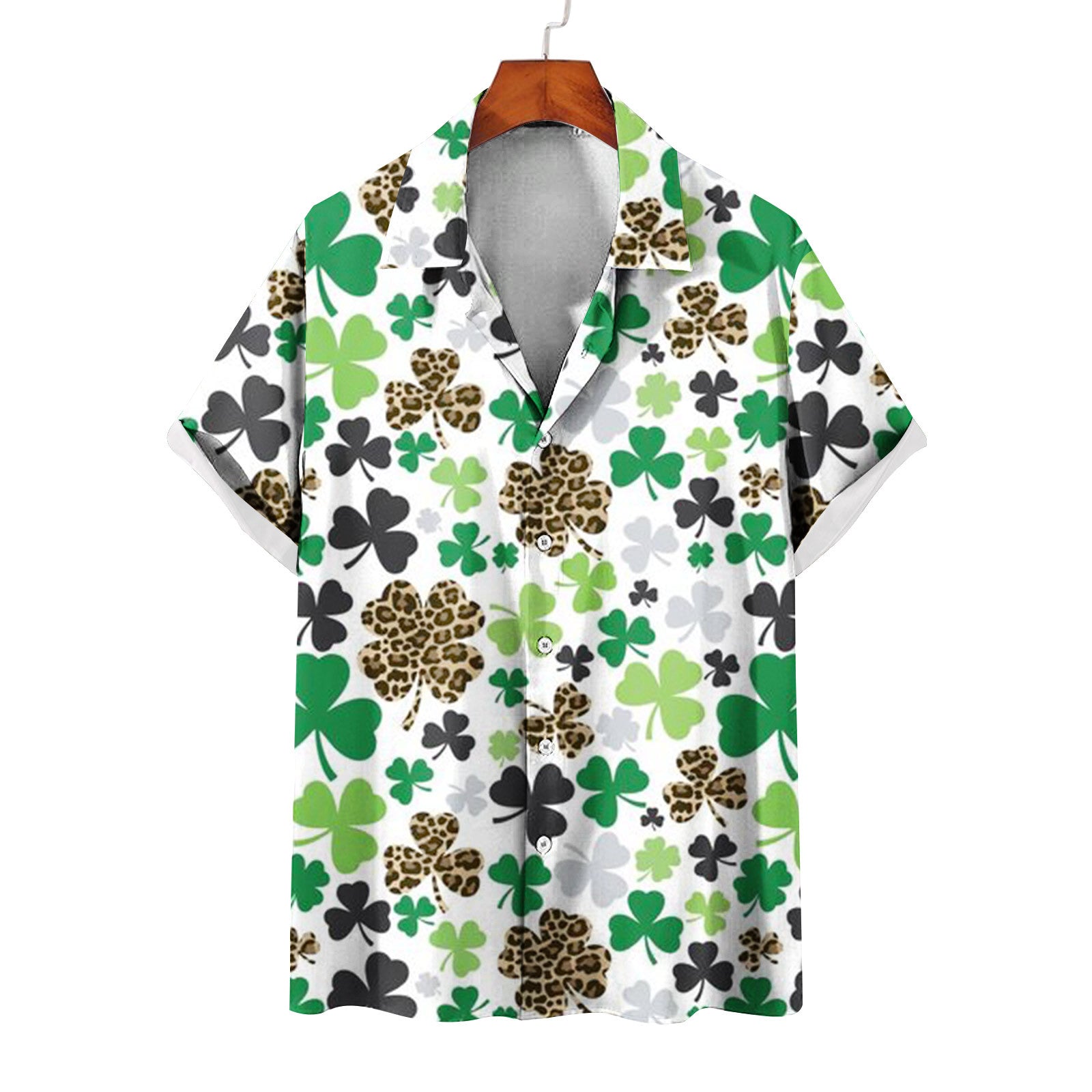 Men's Summer Casual St. Patrick's Day green Short Sleeve