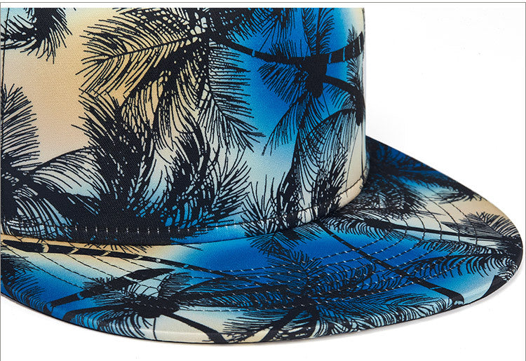 Baseball Hat Male Tide Digital Printing Coconut Hip Hop Summer Sun Hat