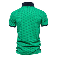 Men's Polka Dot Short Sleeve Polo Shirt