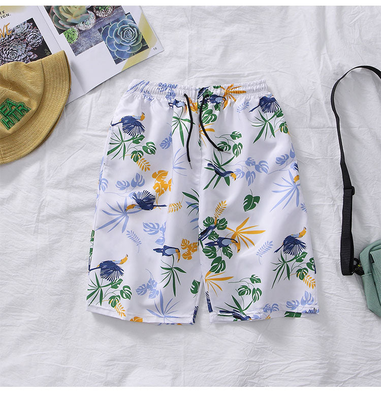 Men's Hawaiian Print Beach Pants Loose Plus Size Shorts