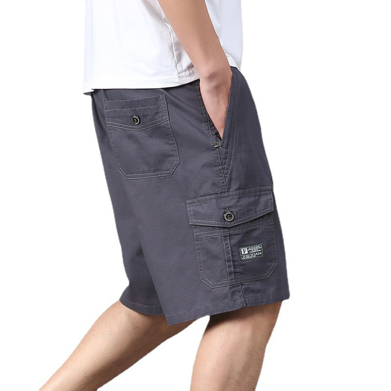 Summer Shorts Men's Cotton Five-point Pants Loose Casual Middle-aged Elderly Shorts