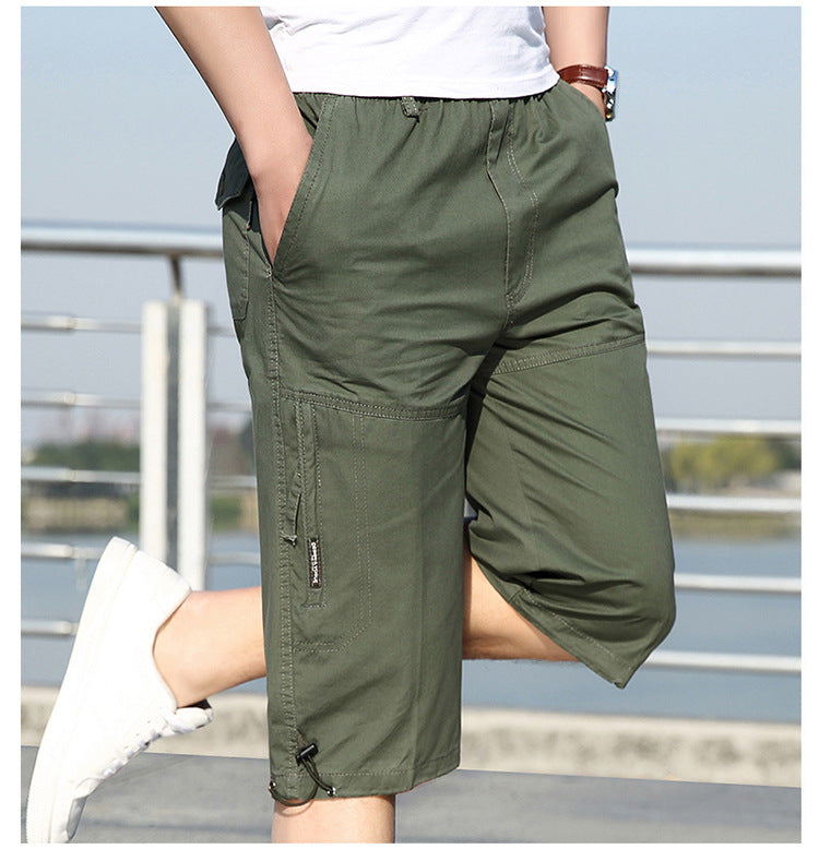 Men's  Summer Pants Cropped Cargo Pants Pure Cotton Shorts