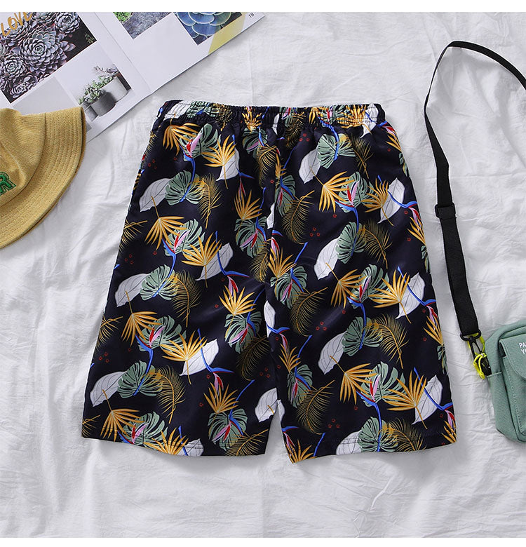 Men's Hawaiian Print Beach Pants Loose Plus Size Shorts