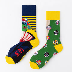 Comfortable Cotton Socks Fun Graffiti Couple Socks