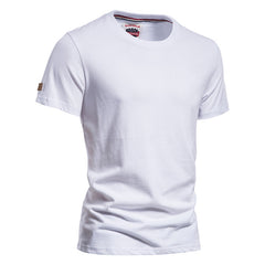 Men's Solid Color Cotton Brushed T-Shirts Casual Short Sleeve Quality Tops