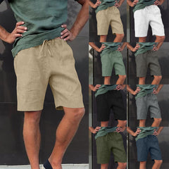 Men's Linen Multi-pocket Drawstring Casual Shorts 8 Colors