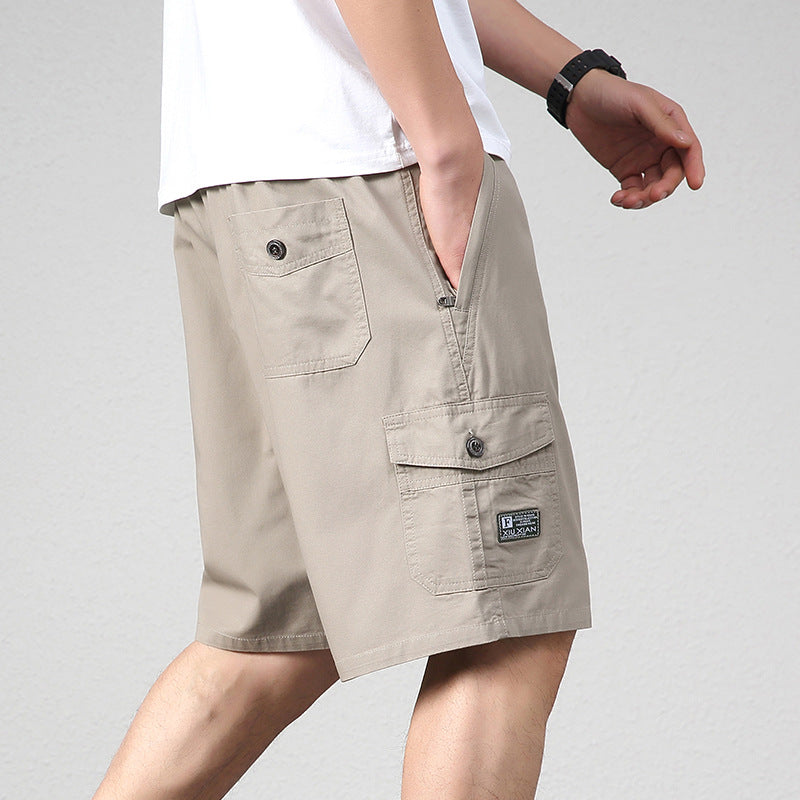 Summer Shorts Men's Cotton Five-point Pants Loose Casual Middle-aged Elderly Shorts