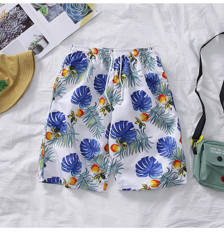 Men's Hawaiian Print Beach Pants Loose Plus Size Shorts