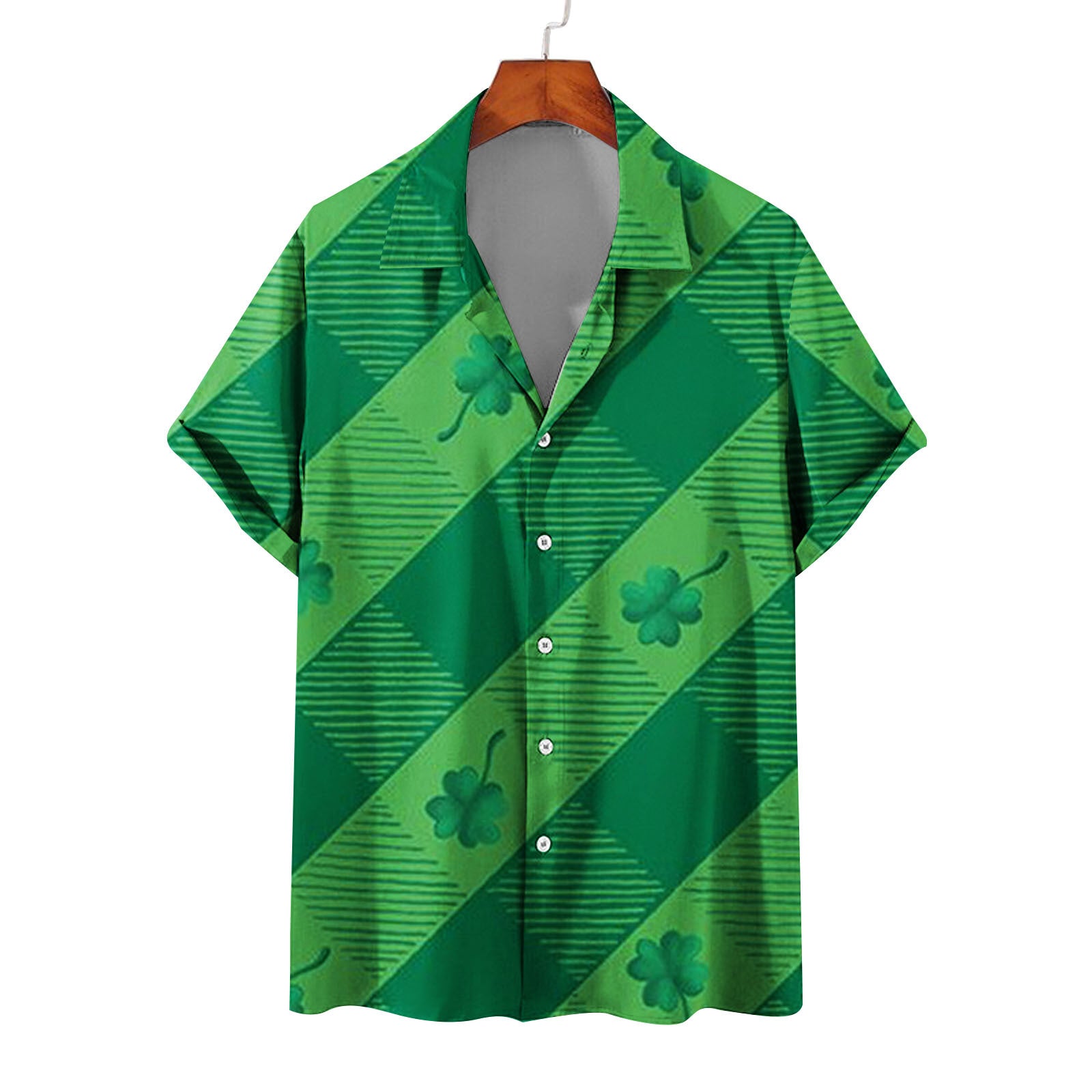 Men's Summer Casual St. Patrick's Day green Short Sleeve