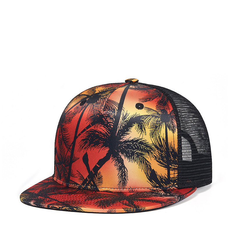 Baseball Hat Male Tide Digital Printing Coconut Hip Hop Summer Sun Hat