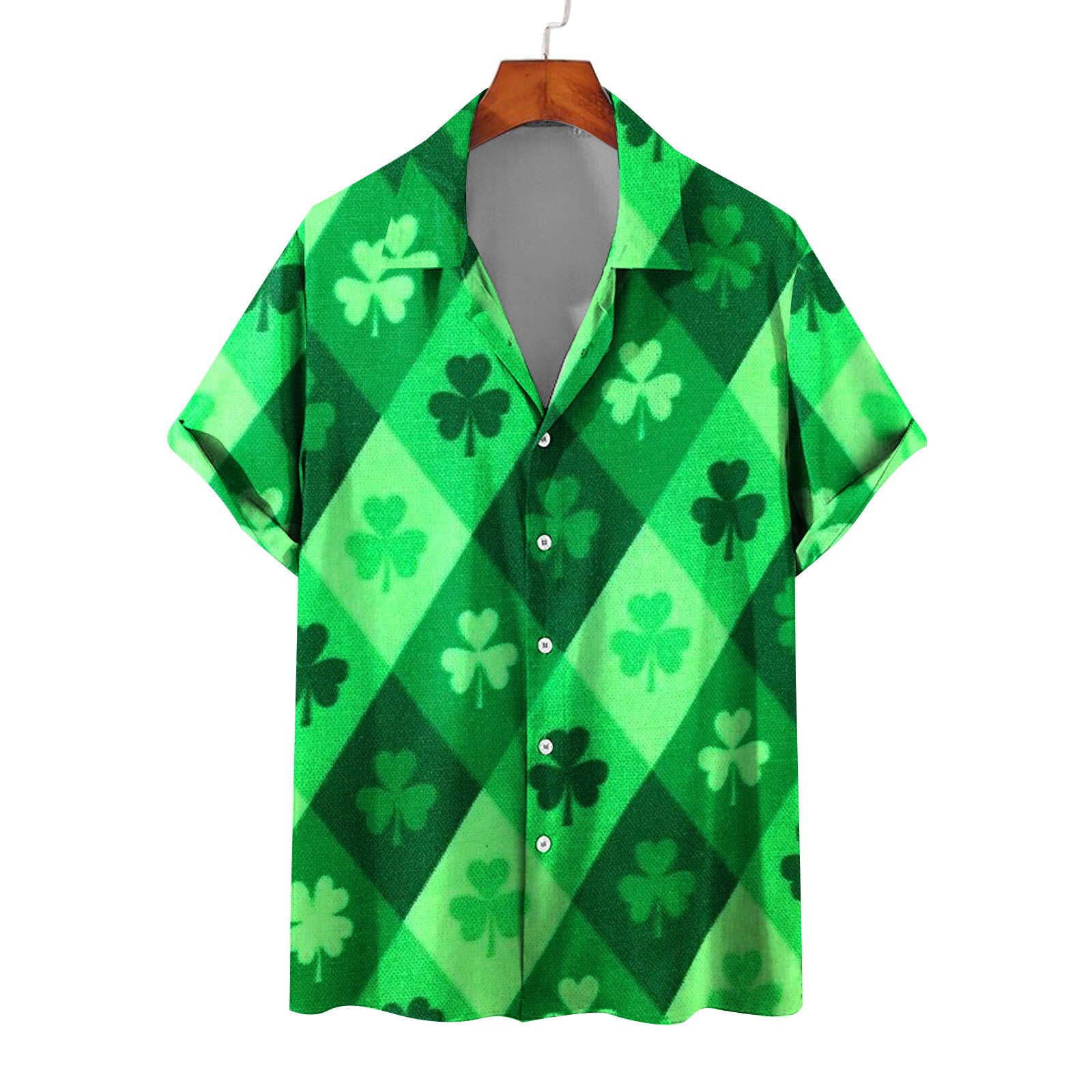 Men's Summer Casual St. Patrick's Day green Short Sleeve