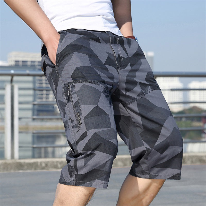 Men's Tooling Shorts Cropped Pants Casual Outdoor Loose Overalls Pants