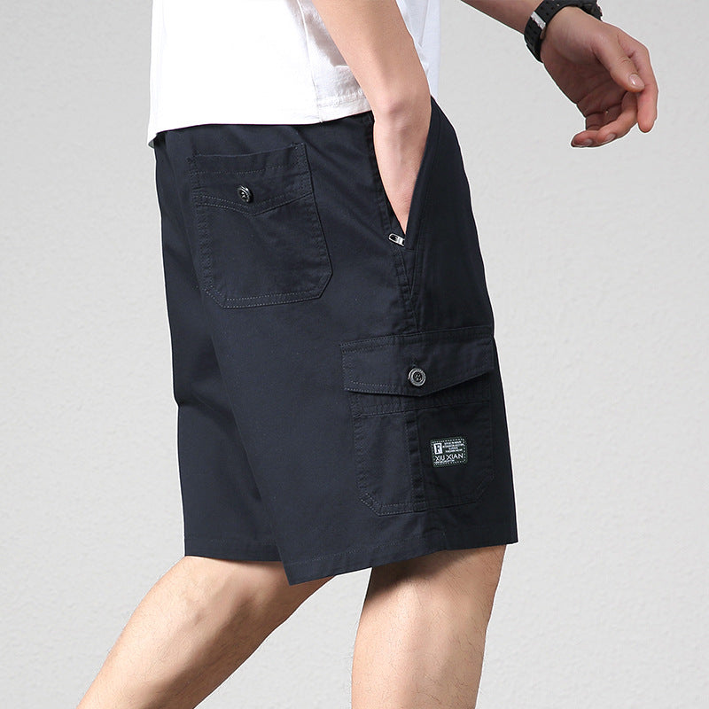 Summer Shorts Men's Cotton Five-point Pants Loose Casual Middle-aged Elderly Shorts