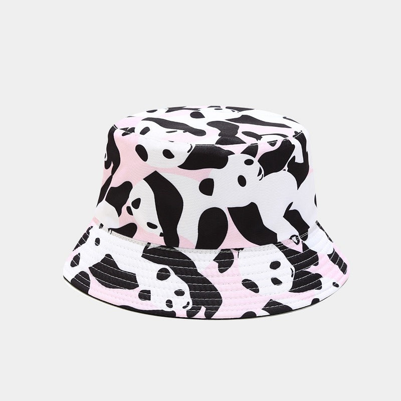 Cow Print Fisherman Hat Women's Double Basin Hat Man