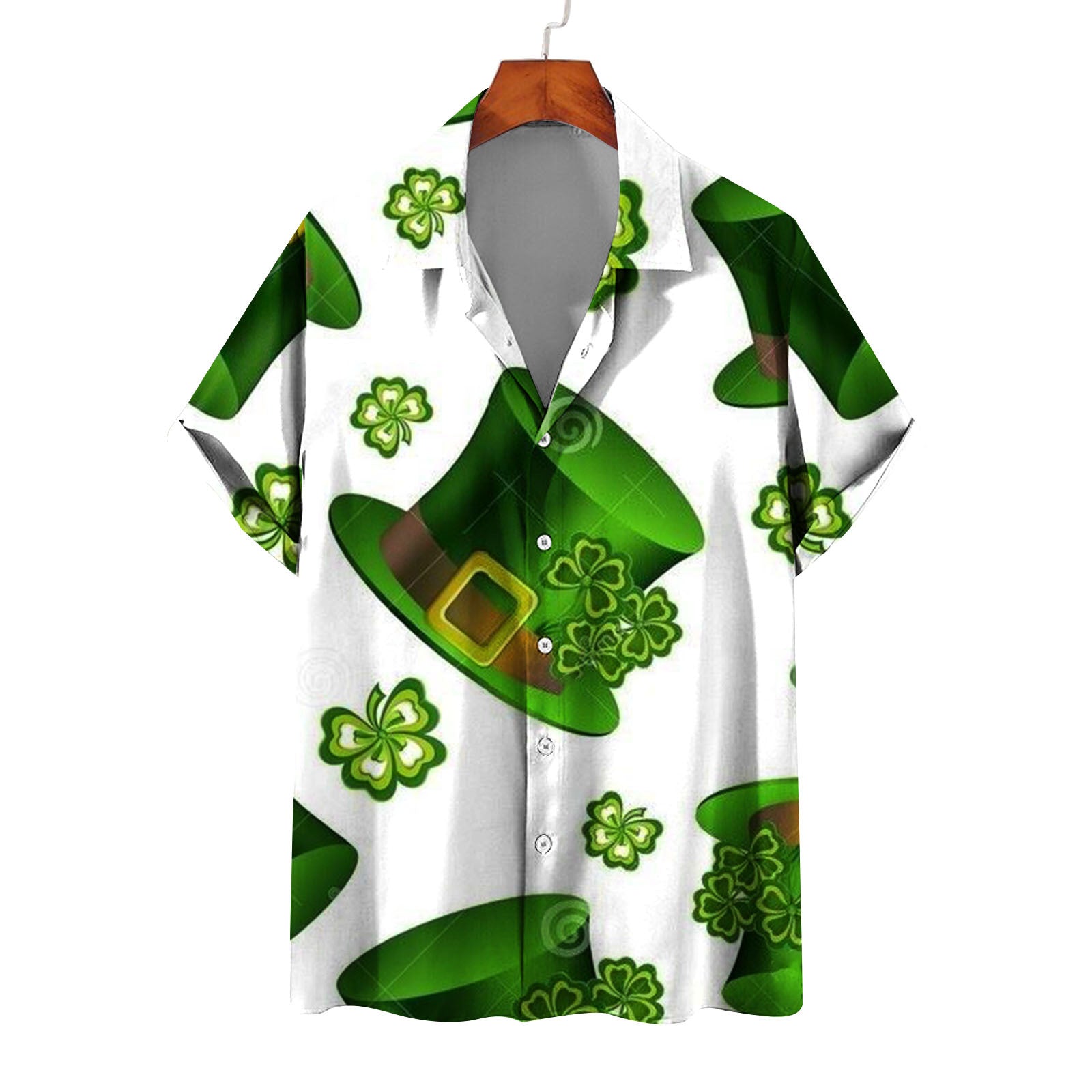 Men's Summer Casual St. Patrick's Day green Short Sleeve