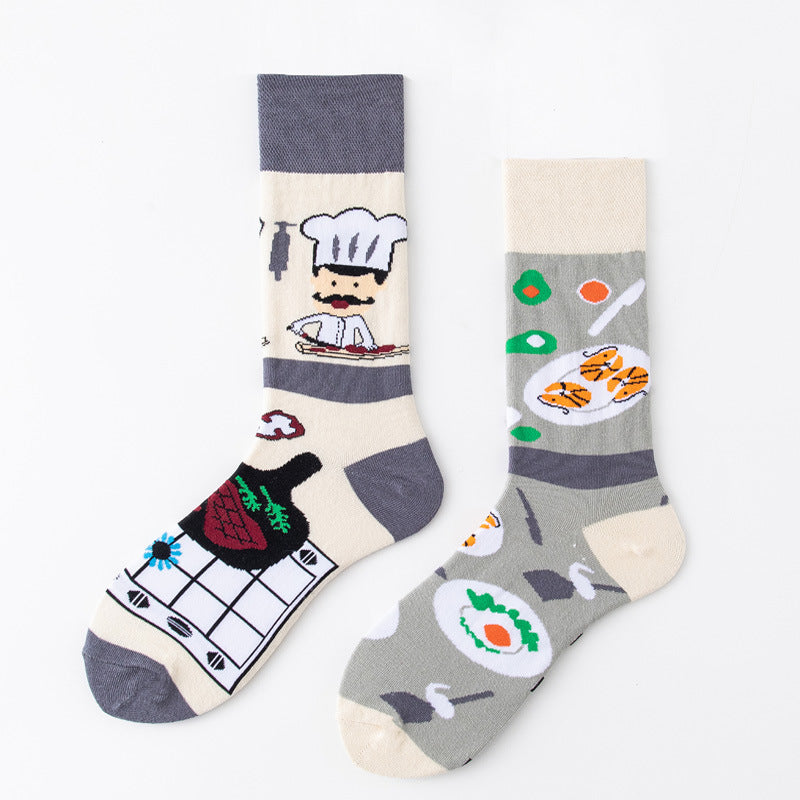 Spring and Summer Cute Cartoon Personality Ab Couple Socks