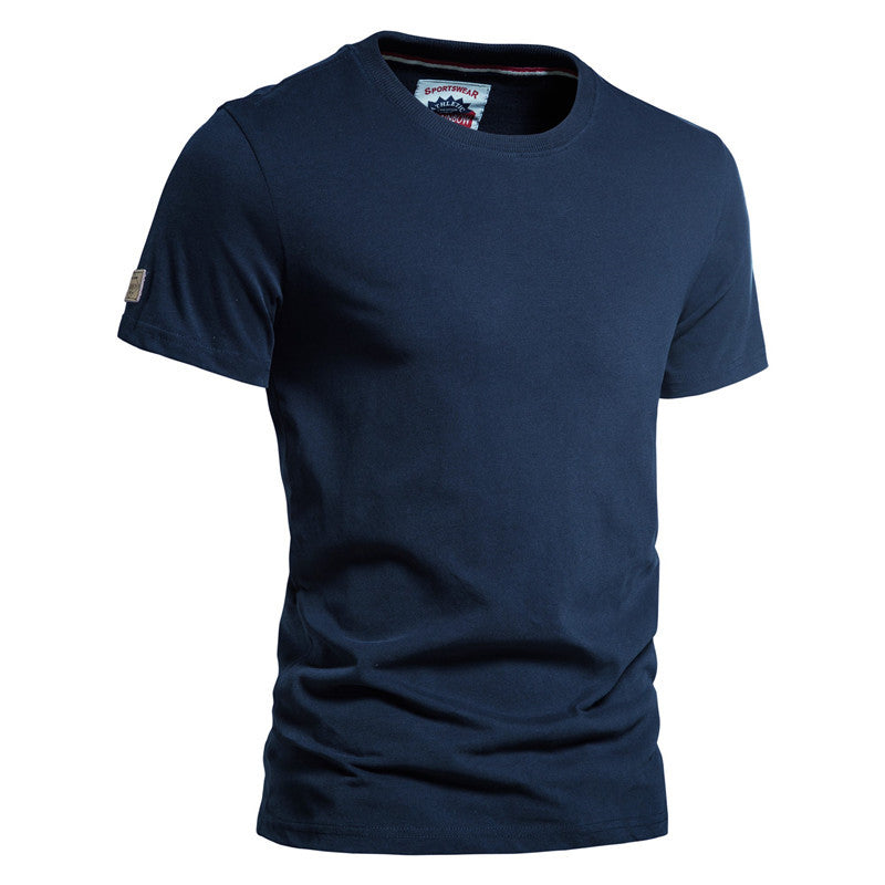 Men's Solid Color Cotton Brushed T-Shirts Casual Short Sleeve Quality Tops