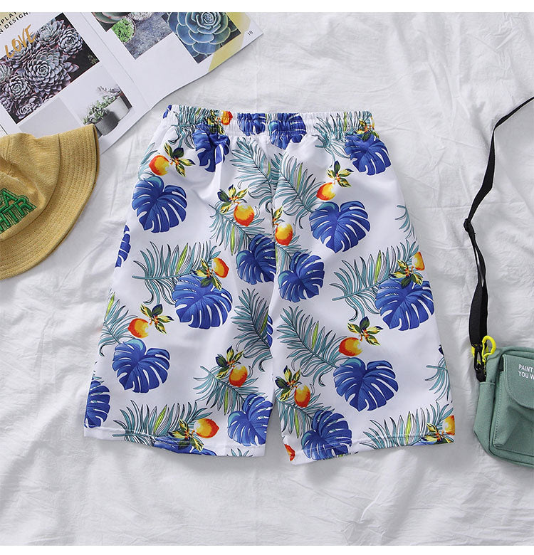 Men's Hawaiian Print Beach Pants Loose Plus Size Shorts