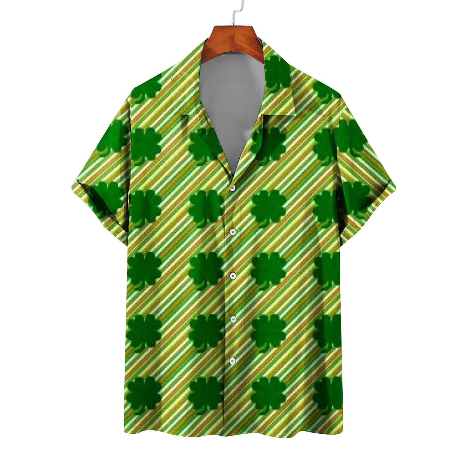 Men's Summer Casual St. Patrick's Day green Short Sleeve