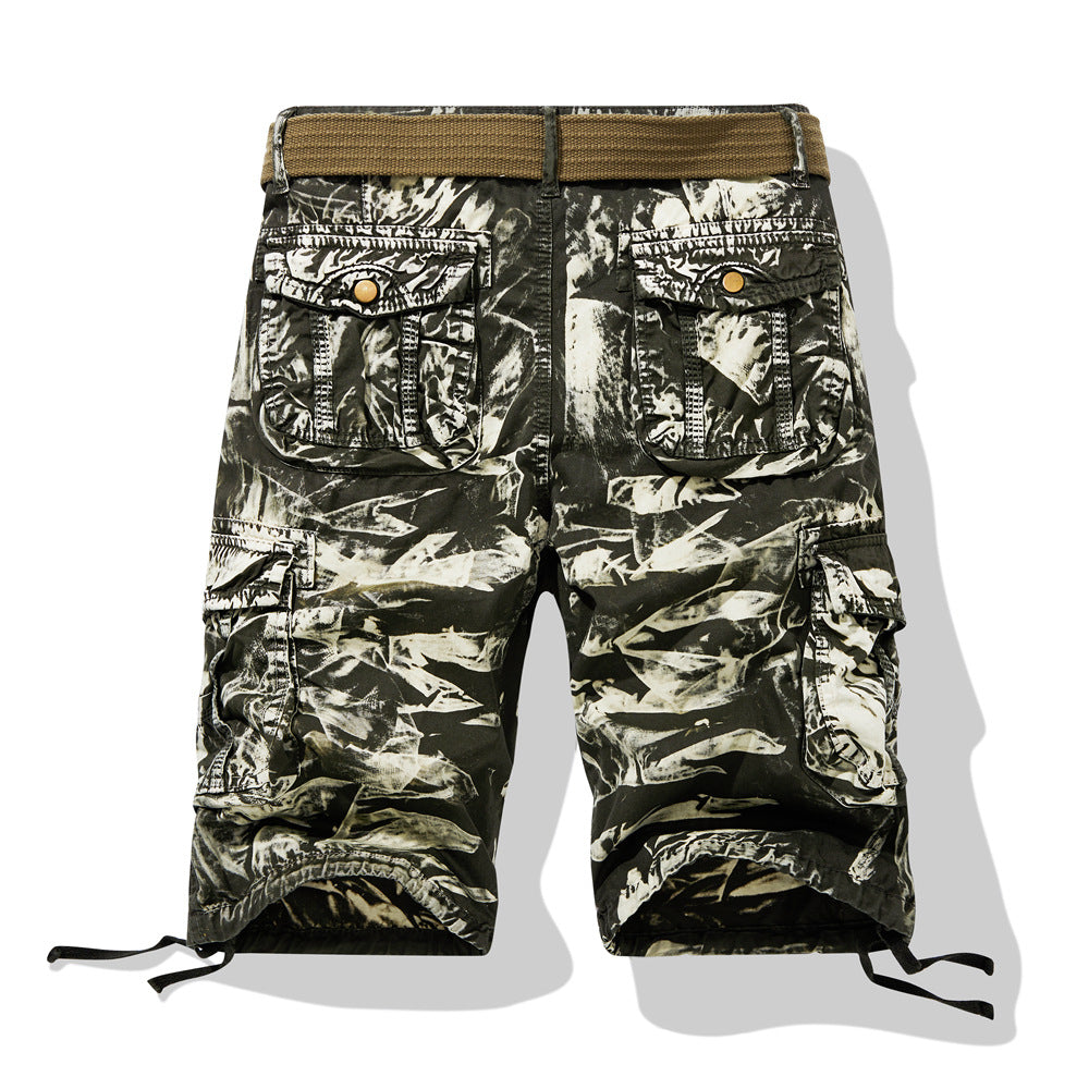 Men's Summer Loose Casual Camouflage Shorts Multi-pocket Men's Five-point Shorts