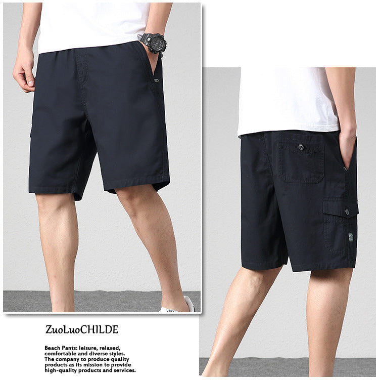 Summer Shorts Men's Cotton Five-point Pants Loose Casual Middle-aged Elderly Shorts